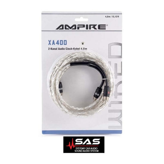 Chinch Ampire XA400 Kabel audio AMPIRE 400 cm, 2-kanałowy Wysokowydajny 2-kanałowy kabel RCA